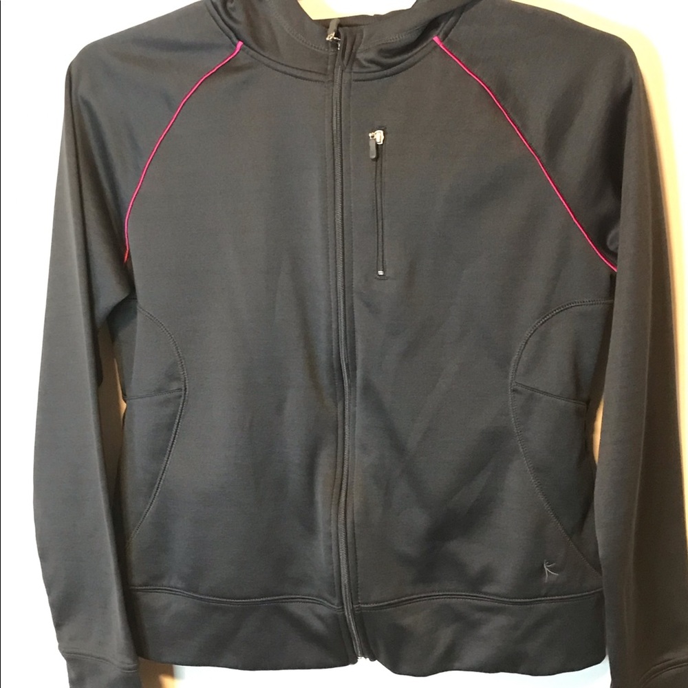 Danskin Now Womens Large Black Zip up Hoodie L/S